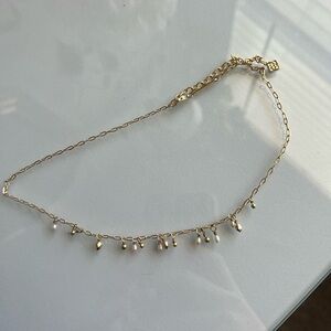 Elegant Gold Pearl Charm necklace
